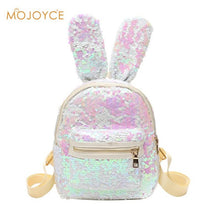 Bling Sequins Womens/Girls Backpack Cute Big Rabbit Ears